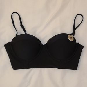 NWT black bikini top